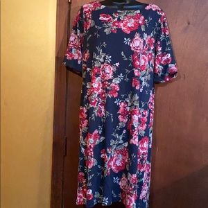 Sz L Karen Scott knit floral dress